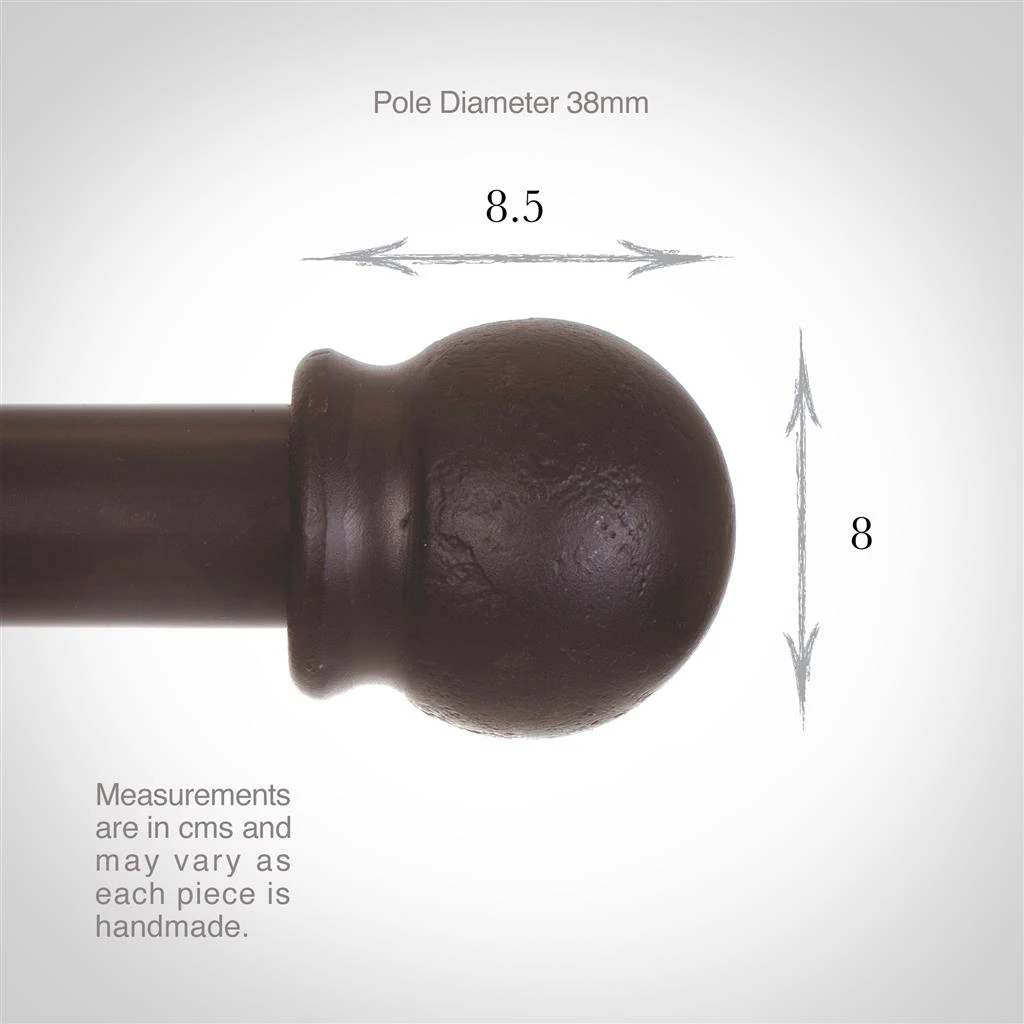 38mm Cannonball Finial In Beeswax 3 38mm Cannonball Finial In Beeswax - Image 3