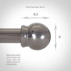 38mm Cannonball Finial In Mercury -Curtain Hardware Shop 646me 3