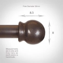 38mm Cannonball Finial In Polished 6 38mm Cannonball Finial In Polished -Curtain Hardware Shop 646po 3
