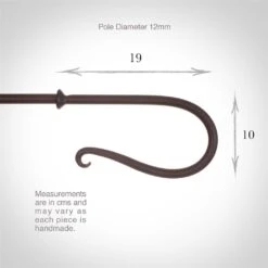 12mm Shepherd's Crook Finial In Beeswax -Curtain Hardware Shop 680bw 3