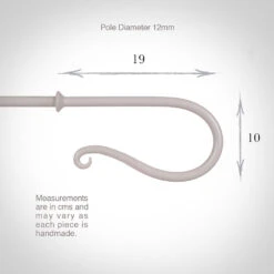 12mm Shepherd's Crook Finial In Clay -Curtain Hardware Shop 680cl 13