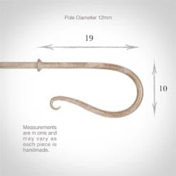 12mm Shepherd's Crook Finial In Old Ivory -Curtain Hardware Shop 680oi 3