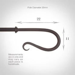 20mm Shepherd's Crook Finial In Beeswax -Curtain Hardware Shop 681bw 3