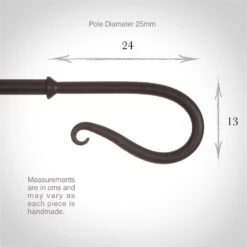 25mm Shepherd's Crook Finial In Beeswax -Curtain Hardware Shop 682bw 3