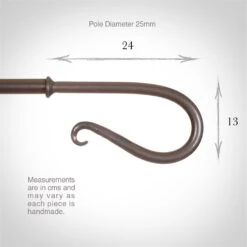 25mm Shepherd's Crook Finial In Polished -Curtain Hardware Shop 682po 3