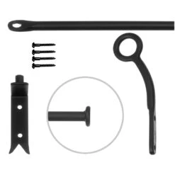 12mm Self-Closing Button Portiere In Matt Black 7 12mm Self-Closing Button Portiere In Matt Black -Curtain Hardware Shop 686amb 20