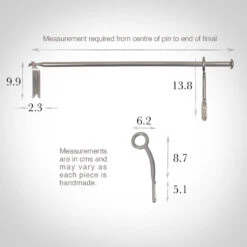 12mm Self-Closing Button Portiere In Mercury -Curtain Hardware Shop 686ame 13