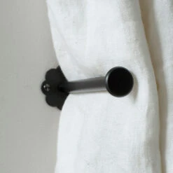 Draper's Button Holdback In Matt Black -Curtain Hardware Shop 691amb 12