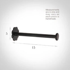 Draper's Button Holdback In Matt Black -Curtain Hardware Shop 691amb 13