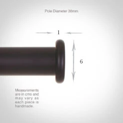 38mm Button Finial In Matt Black -Curtain Hardware Shop 693mb 13