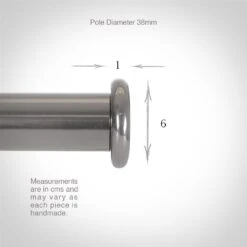 38mm Button Finial In Mercury -Curtain Hardware Shop 693me 3