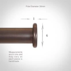 38mm Button Finial In Polished -Curtain Hardware Shop 693po 3