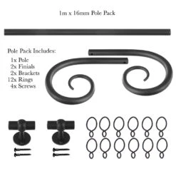 1m 16mm Crook Pack In Beeswax -Curtain Hardware Shop 801bw 20