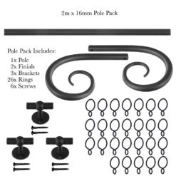 2m 16mm Crook Pack In Beeswax -Curtain Hardware Shop 803bw 20
