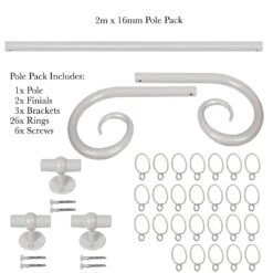 2m 16mm Crook Pack In Clay -Curtain Hardware Shop 803cl 20