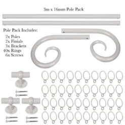3m 16mm Crook Pack In Clay -Curtain Hardware Shop 804cl 20