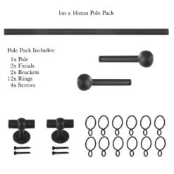 1m 16mm Cannonball Pack In Beeswax -Curtain Hardware Shop 813bw 20