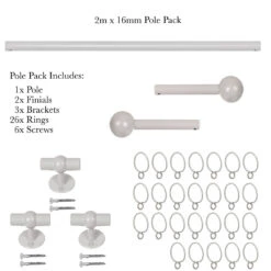 2m 16mm Cannonball Pole Pack In Clay 7 2m 16mm Cannonball Pole Pack In Clay -Curtain Hardware Shop 815cl 20