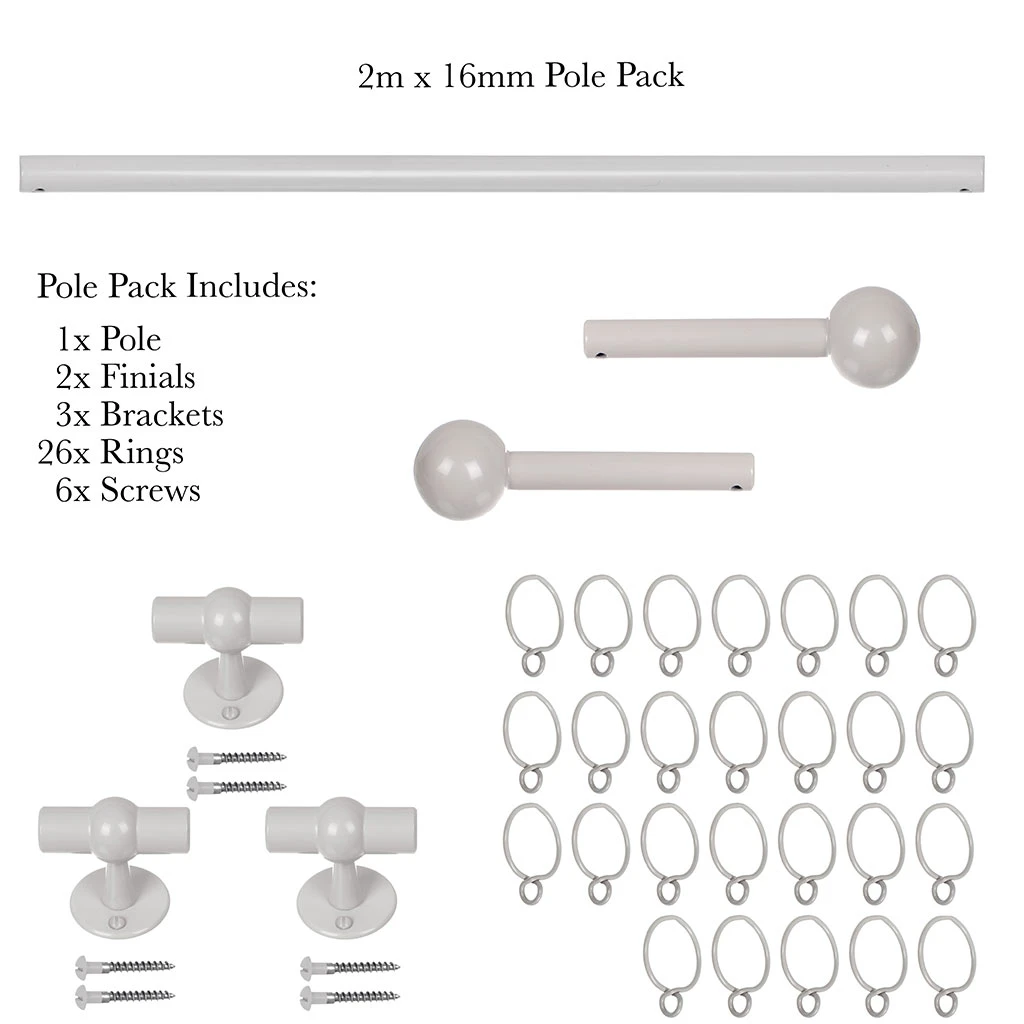 2m 16mm Cannonball Pole Pack In Clay 4 2m 16mm Cannonball Pole Pack In Clay - Image 4