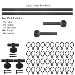 3m 16mm Cannonball Pole Pack In Beeswax 8 3m 16mm Cannonball Pole Pack In Beeswax -Curtain Hardware Shop 816bw 20