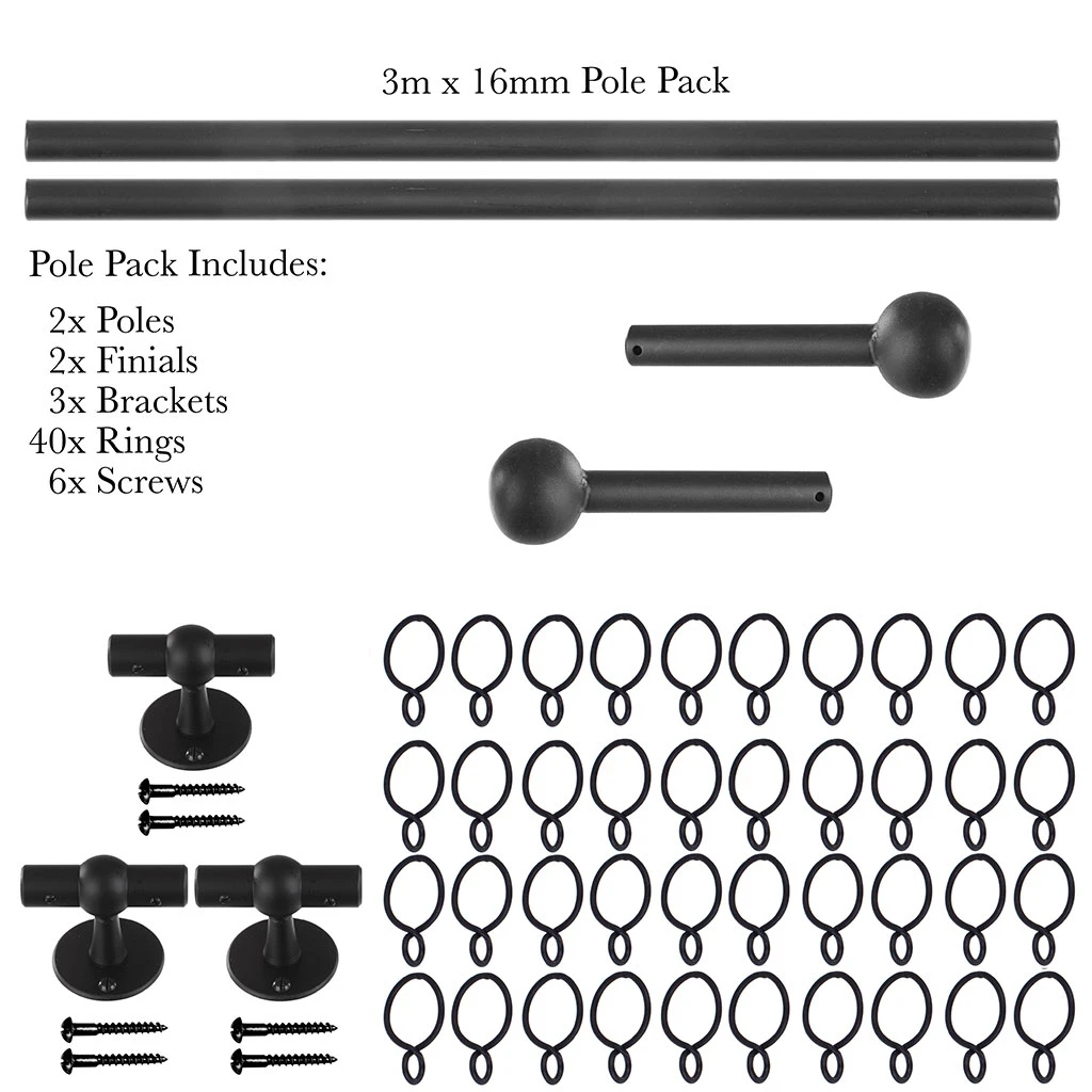 3m 16mm Cannonball Pole Pack In Beeswax 4 3m 16mm Cannonball Pole Pack In Beeswax - Image 4