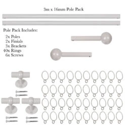 3m 16mm Cannonball Pole Pack In Clay 7 3m 16mm Cannonball Pole Pack In Clay -Curtain Hardware Shop 816cl 20