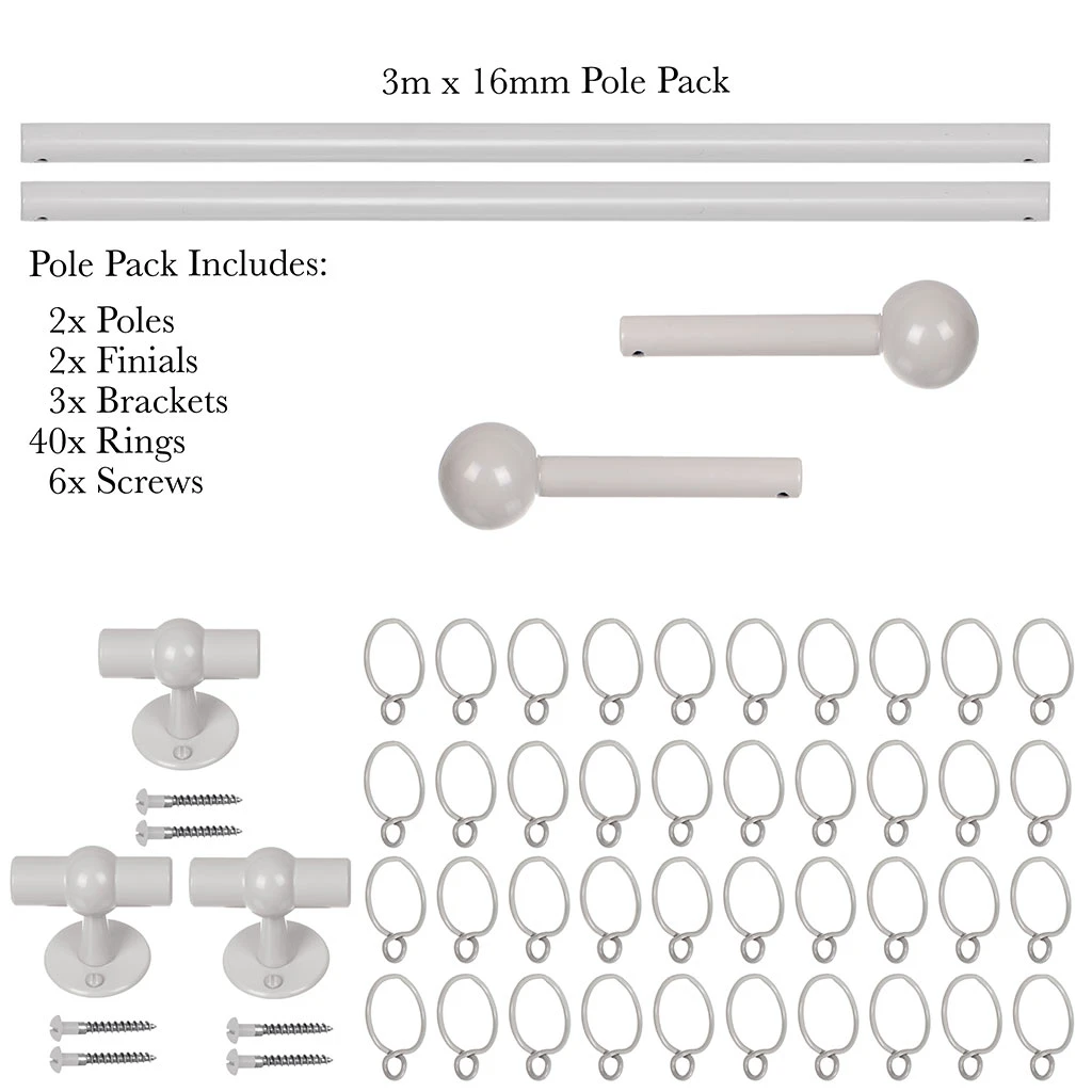 3m 16mm Cannonball Pole Pack In Clay 4 3m 16mm Cannonball Pole Pack In Clay - Image 4
