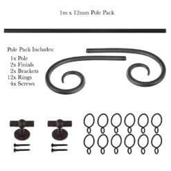 1m 12mm Crook Pack In Beeswax -Curtain Hardware Shop 825bw 20