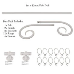1m 12mm Crook Pack In Clay -Curtain Hardware Shop 825cl 20