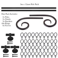 3m 12mm Crook Pack In Matt Black 8 3m 12mm Crook Pack In Matt Black -Curtain Hardware Shop 828mb 20