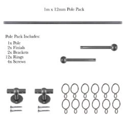 1m 12mm Cannonball Pack In Polished 8 1m 12mm Cannonball Pack In Polished -Curtain Hardware Shop 829po 20