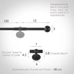 1.5m 12mm Cannonball Pack In Beeswax -Curtain Hardware Shop 830bw 13