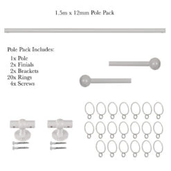 1.5m 12mm Cannonball Pack In Clay -Curtain Hardware Shop 830cl 20