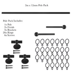2m 12mm Cannonball Pack In Beeswax -Curtain Hardware Shop 831bw 20