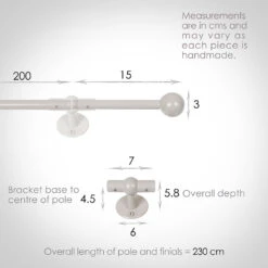 2m 12mm Cannonball Pack In Clay -Curtain Hardware Shop 831cl 13