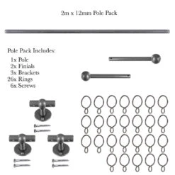 2m 12mm Cannonball Pack In Polished 8 2m 12mm Cannonball Pack In Polished -Curtain Hardware Shop 831po 20