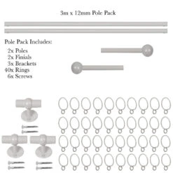 3m 12mm Cannonball Pack In Clay -Curtain Hardware Shop 832cl 20