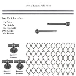 3m 12mm Cannonball Pack In Polished -Curtain Hardware Shop 832po 20