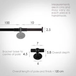 1m 12mm Button Pack In Matt Black -Curtain Hardware Shop 834mb 13