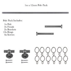 1m 12mm Button Pack In Polished 8 1m 12mm Button Pack In Polished -Curtain Hardware Shop 834po 20