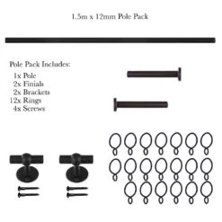 1.5m 12mm Button Pack In Matt Black -Curtain Hardware Shop 835mb 20