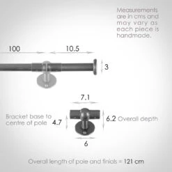 1m 16mm Button Pack In Polished -Curtain Hardware Shop 846po 13