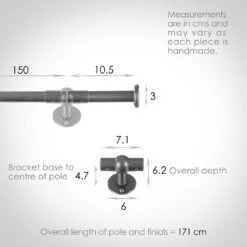 1.5m 16mm Button Pack In Polished -Curtain Hardware Shop 847po 13