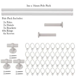 3m 16mm Button Pack In Clay -Curtain Hardware Shop 849cl 20